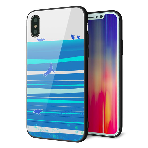 iPhone XS 強化ガラス&TPUスマホケース ガラプリ【YB920 ペンギン01】