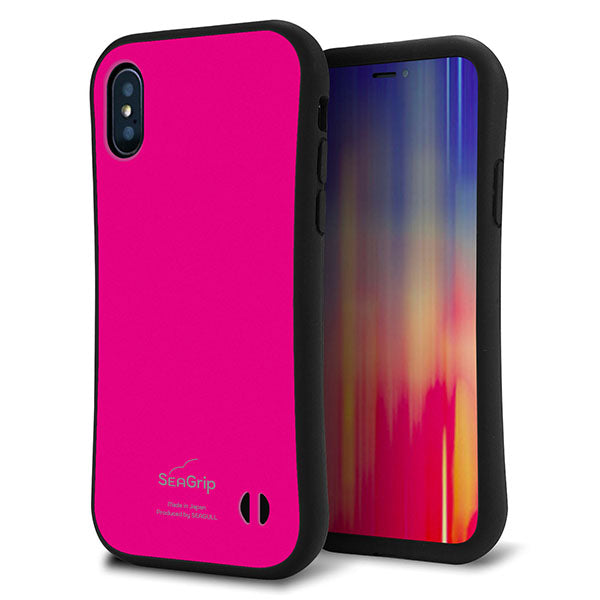 iPhone XS スマホケース 「SEA Grip」 グリップケース Sライン 【KM910 ポップカラー(ピンク)】 UV印刷