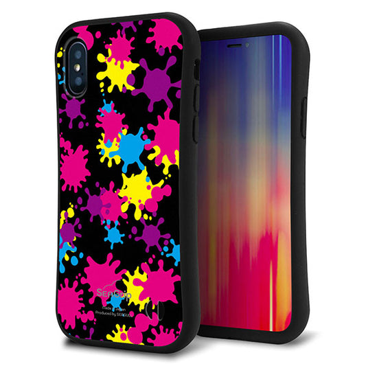 iPhone XS スマホケース 「SEA Grip」 グリップケース Sライン 【MA877 ペイントブラック】 UV印刷