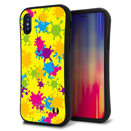 iPhone XS スマホケース 「SEA Grip」 グリップケース Sライン 【MA879 ペイントイエロー】 UV印刷