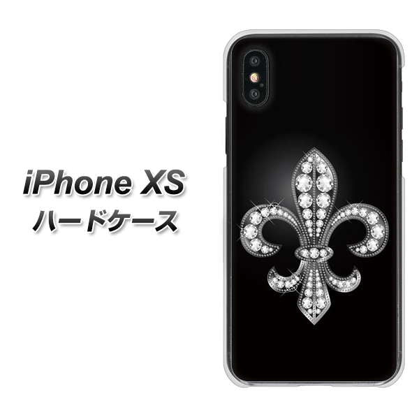 iPhone XS 高画質仕上げ 背面印刷 ハードケース【042 ラインストーン風の印刷ゴージャスユリ】