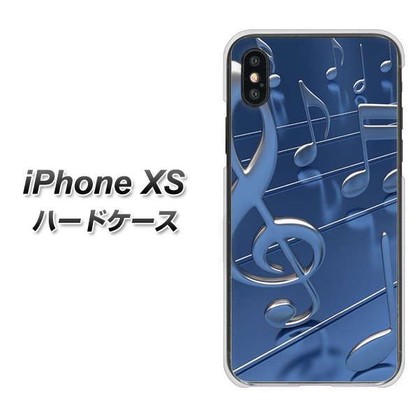 iPhone XS 高画質仕上げ 背面印刷 ハードケース【286 3D 音符】