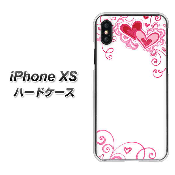 iPhone XS 高画質仕上げ 背面印刷 ハードケース【365 ハートフレーム】