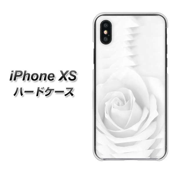 iPhone XS 高画質仕上げ 背面印刷 ハードケース【402 ホワイトRose】