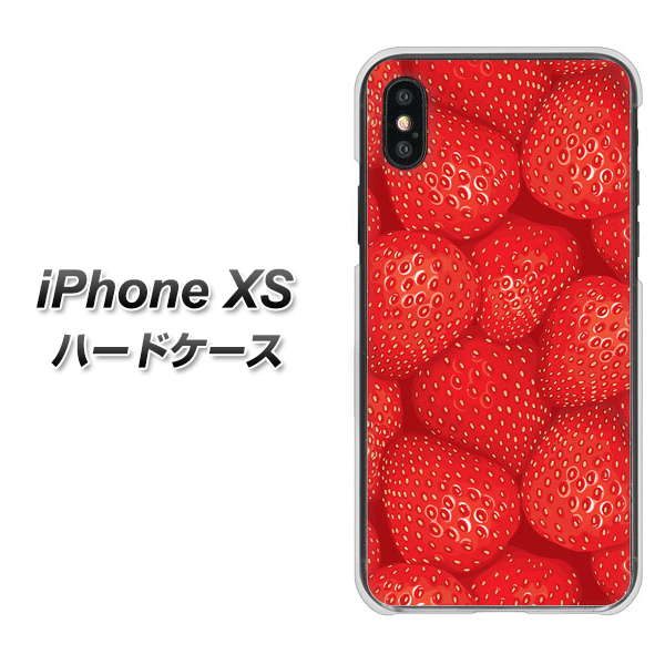 iPhone XS 高画質仕上げ 背面印刷 ハードケース【444 ストロベリーウォール】