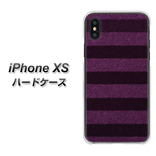 iPhone XS 高画質仕上げ 背面印刷 ハードケース【533 極太ボーダーPR&NV】