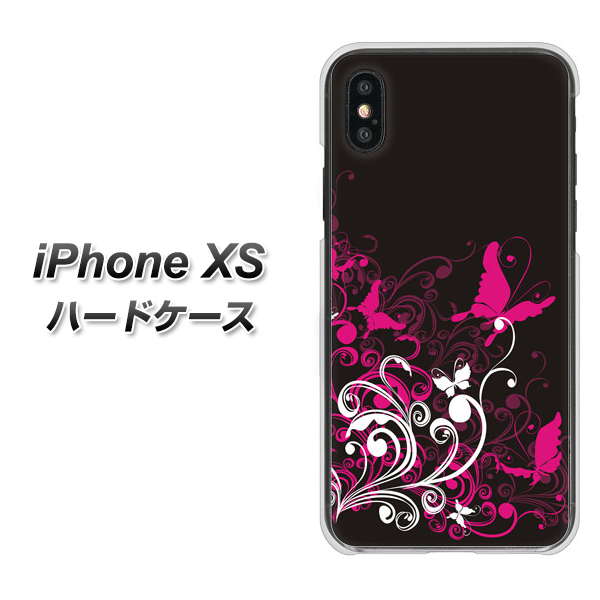 iPhone XS 高画質仕上げ 背面印刷 ハードケース【585 闇に舞う蝶】