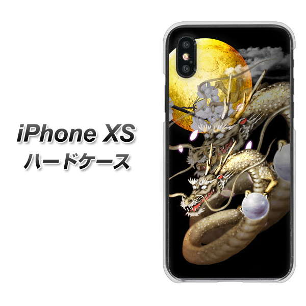 iPhone XS 高画質仕上げ 背面印刷 ハードケース【1003 月と龍】