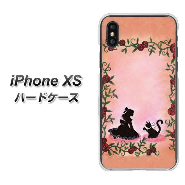 iPhone XS 高画質仕上げ 背面印刷 ハードケース【1096 お姫様とネコ(カラー)】