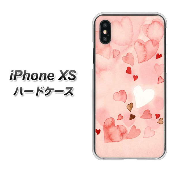 iPhone XS 高画質仕上げ 背面印刷 ハードケース【1125 ハートの和紙】