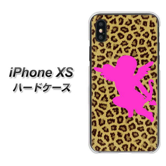 iPhone XS 高画質仕上げ 背面印刷 ハードケース【1245 ヒョウ柄エンジェル】