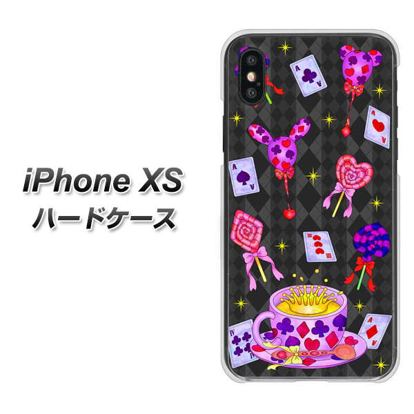 iPhone XS 高画質仕上げ 背面印刷 ハードケース【AG818 トランプティー(黒)】