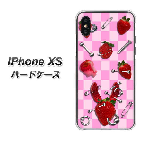 iPhone XS 高画質仕上げ 背面印刷 ハードケース【AG832 苺パンク(ピンク)】