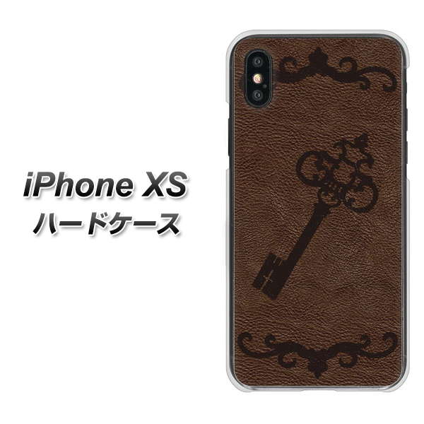 iPhone XS 高画質仕上げ 背面印刷 ハードケース【EK824 レザー風アンティークキー】