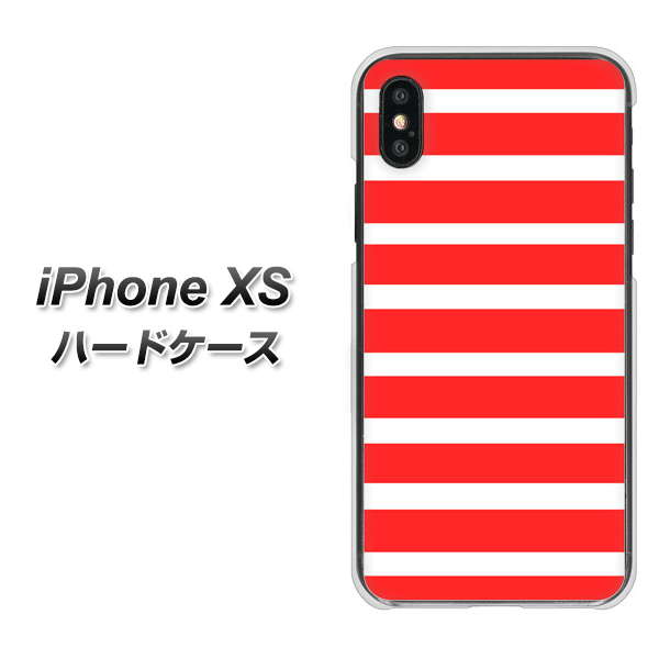 iPhone XS 高画質仕上げ 背面印刷 ハードケース【EK881 ボーダーレッド】