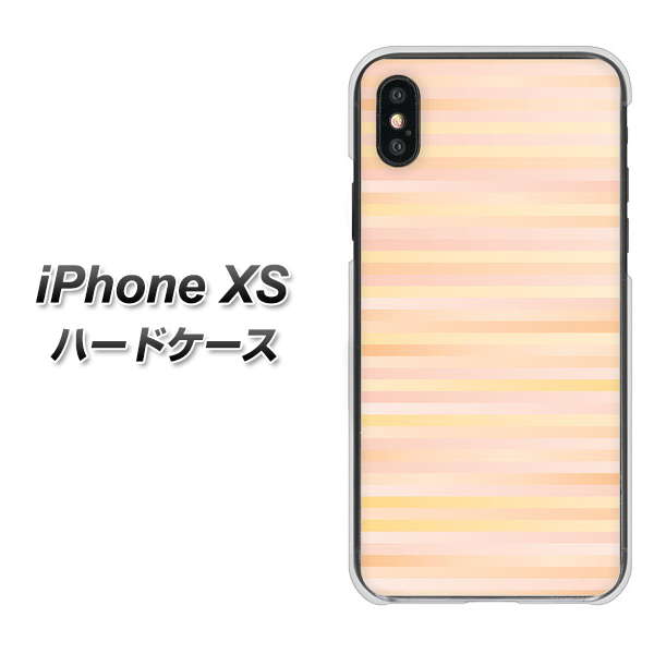 iPhone XS 高画質仕上げ 背面印刷 ハードケース【IB909 グラデーションボーダー_オレンジ】