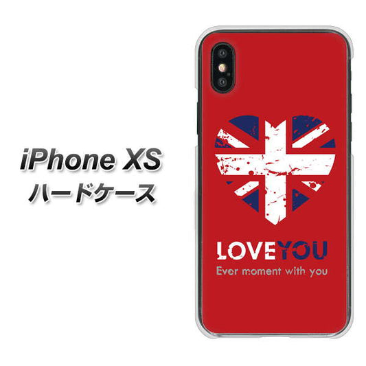 iPhone XS 高画質仕上げ 背面印刷 ハードケース【SC804 ユニオンジャック ハートビンテージレッド】