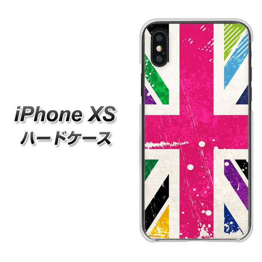 iPhone XS 高画質仕上げ 背面印刷 ハードケース【SC806 ユニオンジャック ピンクビンテージ】