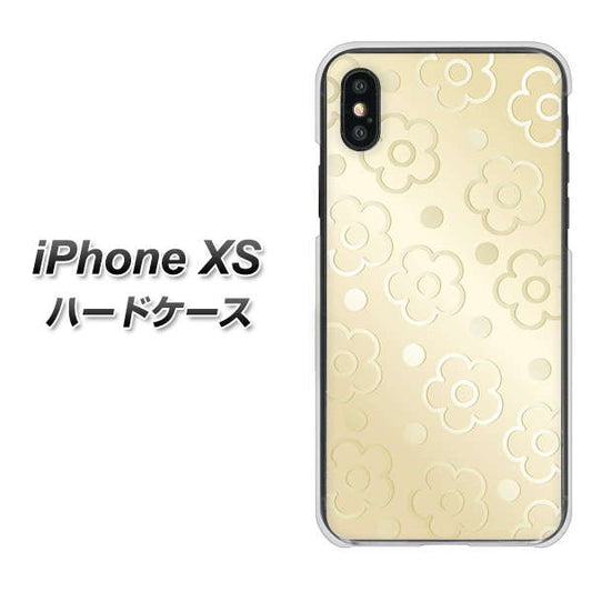 iPhone XS 高画質仕上げ 背面印刷 ハードケース【SC842 エンボス風デイジーシンプル(ベージュ)】