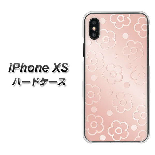 iPhone XS 高画質仕上げ 背面印刷 ハードケース【SC843 エンボス風デイジーシンプル(ローズピンク)】