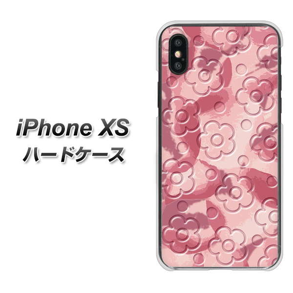 iPhone XS 高画質仕上げ 背面印刷 ハードケース【SC846 フラワーヴェルニ花ピンク(ローズヴェルール)】