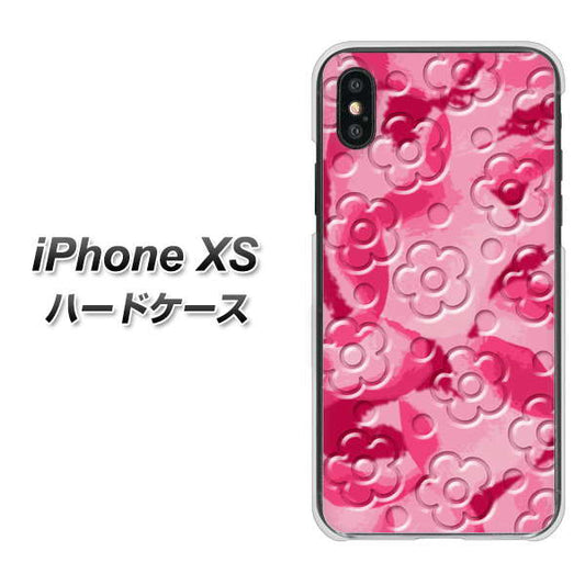 iPhone XS 高画質仕上げ 背面印刷 ハードケース【SC847 フラワーヴェルニ花濃いピンク(ローズアンディアン)】