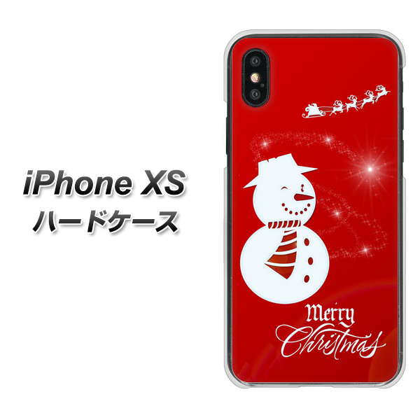 iPhone XS 高画質仕上げ 背面印刷 ハードケース【XA802 ウインク雪だるま】