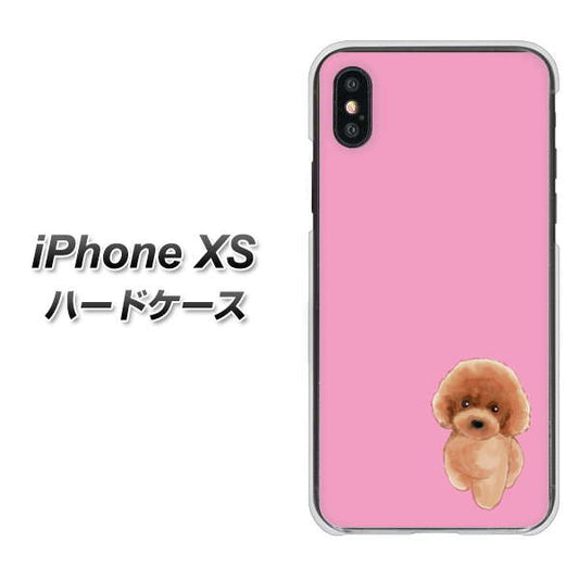 iPhone XS 高画質仕上げ 背面印刷 ハードケース【YJ049 トイプードルレッド(ピンク)】