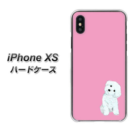 iPhone XS 高画質仕上げ 背面印刷 ハードケース【YJ069 トイプードルホワイト(ピンク)】