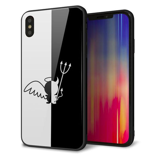 iPhone XS Max 強化ガラス&TPUスマホケース ガラプリ【027 ハーフデビット】