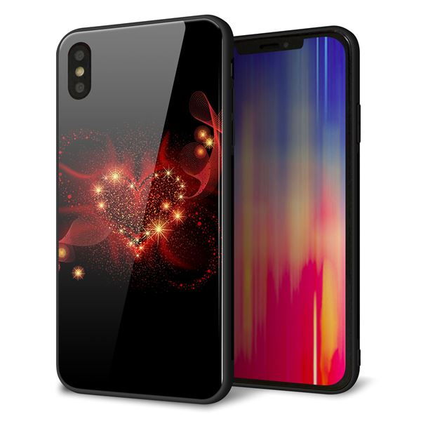 iPhone XS Max 強化ガラス&TPUスマホケース ガラプリ【382 ハートの創生】