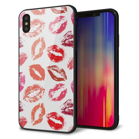 iPhone XS Max 強化ガラス&TPUスマホケース ガラプリ【734 キスkissキス】