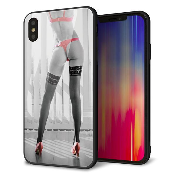 iPhone XS Max 強化ガラス&TPUスマホケース ガラプリ【KM889 ハイヒール】