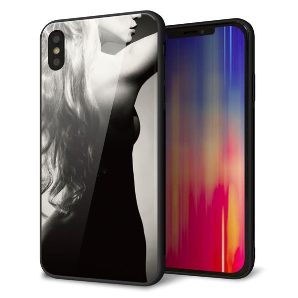 iPhone XS Max 強化ガラス&TPUスマホケース ガラプリ【KM890 バックスタイル】