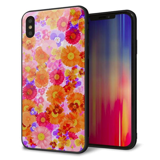 iPhone XS Max 強化ガラス&TPUスマホケース ガラプリ【SC869 リバティプリント フルールドパルファン(ピンク)】