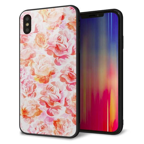 iPhone XS Max 強化ガラス&TPUスマホケース ガラプリ【SC930 ローズ レッド】
