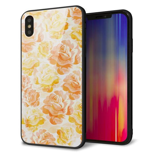 iPhone XS Max 強化ガラス&TPUスマホケース ガラプリ【SC931 ローズ イエロー】