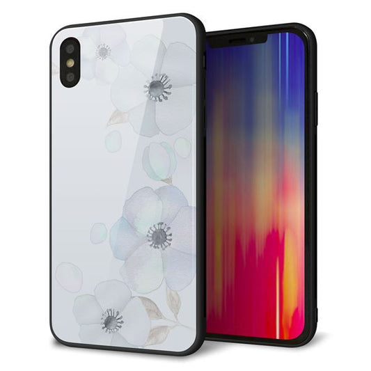 iPhone XS Max 強化ガラス&TPUスマホケース ガラプリ【SC951 ドゥ・フルール(エンジェルブルー)】