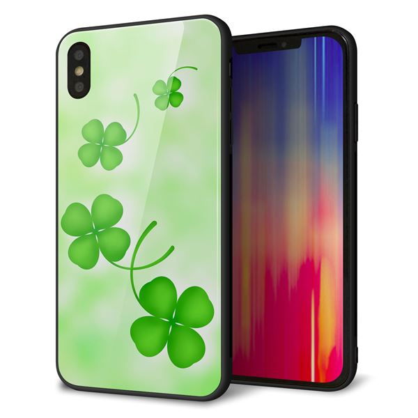 iPhone XS Max 強化ガラス&TPUスマホケース ガラプリ【VA819 まいおりる幸運】