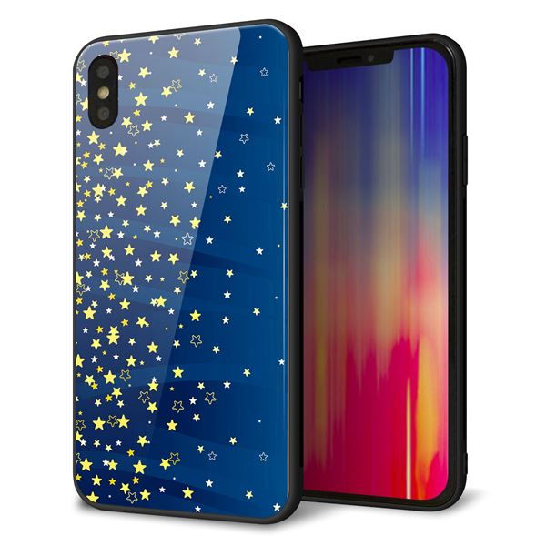 iPhone XS Max 強化ガラス&TPUスマホケース ガラプリ【VA842 満天の星空】