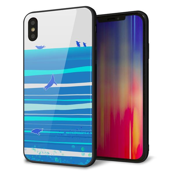 iPhone XS Max 強化ガラス&TPUスマホケース ガラプリ【YB920 ペンギン01】