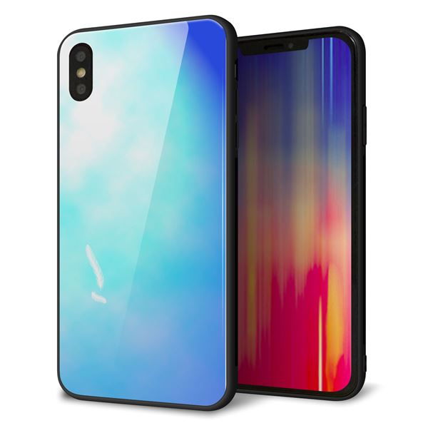 iPhone XS Max 強化ガラス&TPUスマホケース ガラプリ【YJ291 デザイン 光】