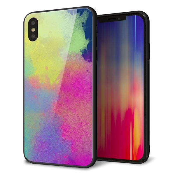 iPhone XS Max 強化ガラス&TPUスマホケース ガラプリ【YJ294 デザイン色彩】