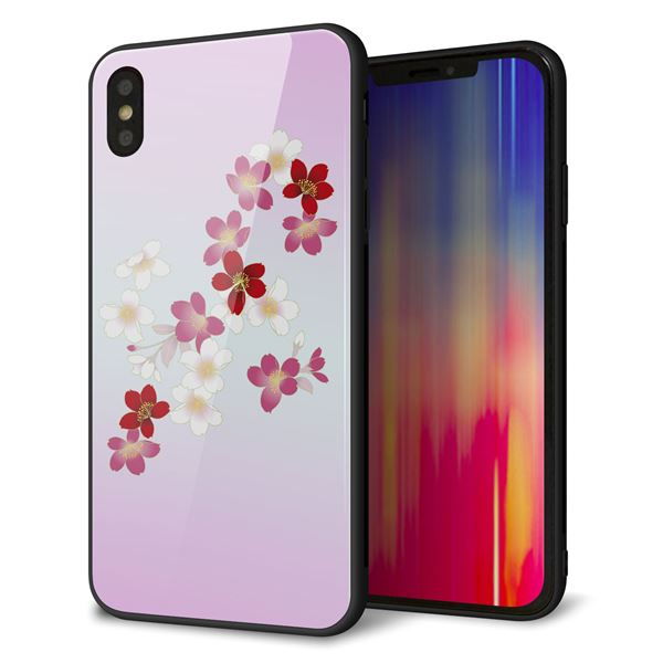 iPhone XS Max 強化ガラス&TPUスマホケース ガラプリ【YJ320 桜 和】