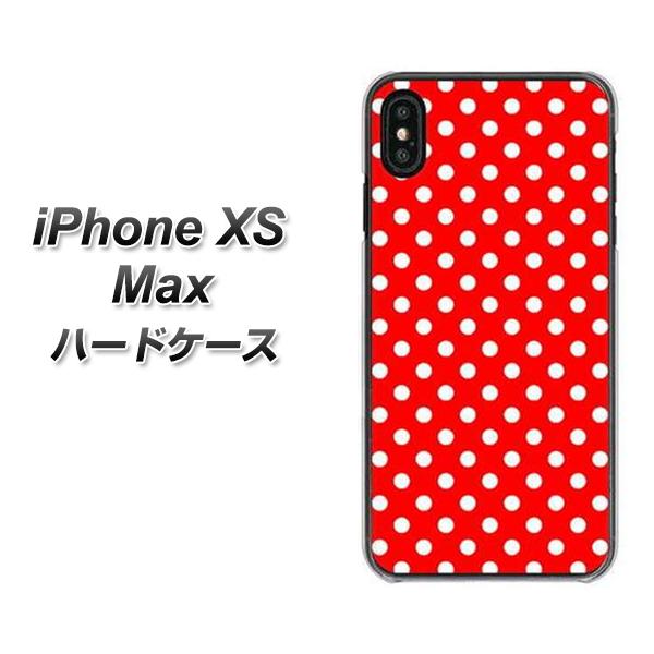 iPhone XS Max 高画質仕上げ 背面印刷 ハードケース【055 シンプル柄(水玉) レッド】