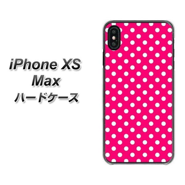 iPhone XS Max 高画質仕上げ 背面印刷 ハードケース【056 シンプル柄(水玉) ピンク】
