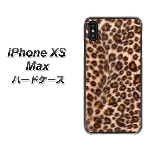 iPhone XS Max 高画質仕上げ 背面印刷 ハードケース【069 ヒョウ(茶)黒ベース】