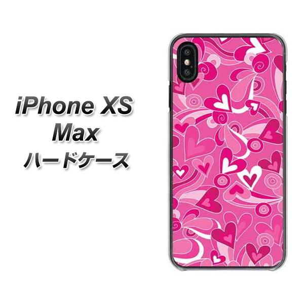 iPhone XS Max 高画質仕上げ 背面印刷 ハードケース【383 ピンクのハート】