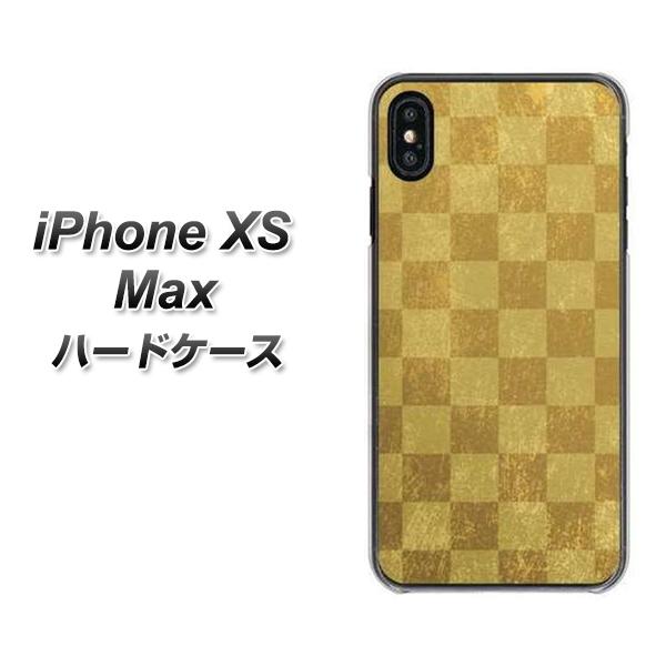 iPhone XS Max 高画質仕上げ 背面印刷 ハードケース【619 市松模様-金(骨董風に傷んだイメージ)】