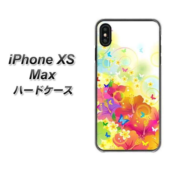 iPhone XS Max 高画質仕上げ 背面印刷 ハードケース【647 ハイビスカスと蝶】